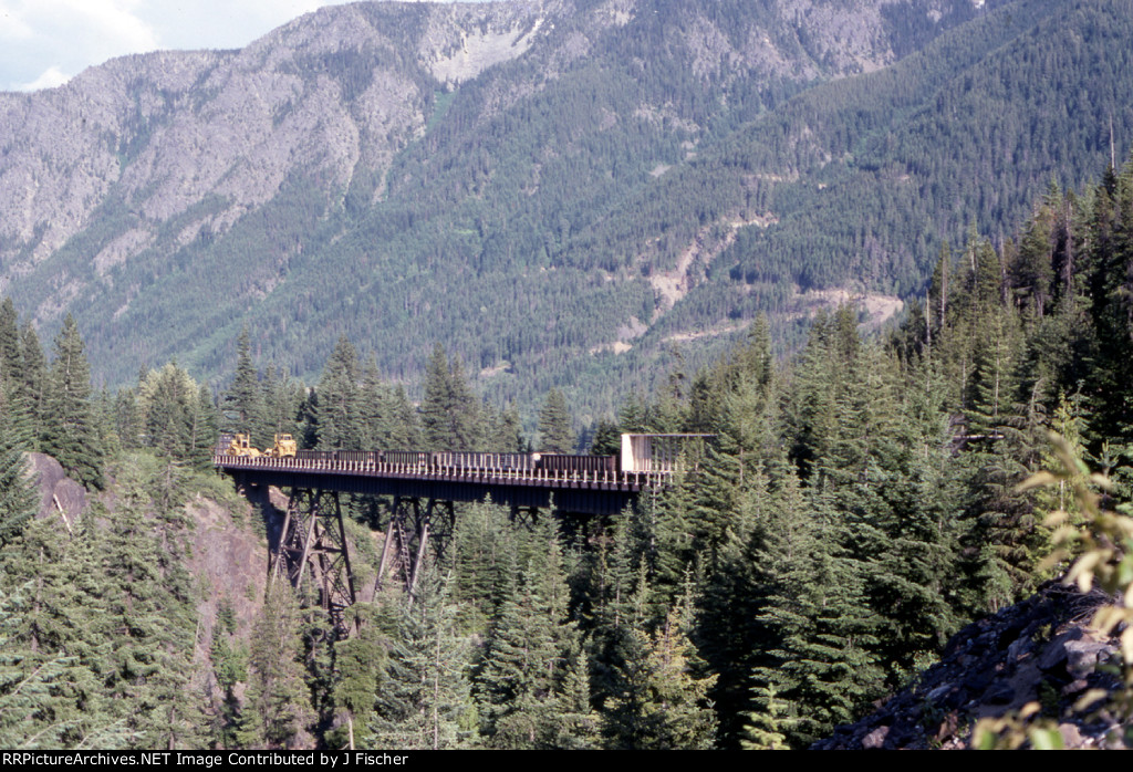 BN freight crossing Nason Creek